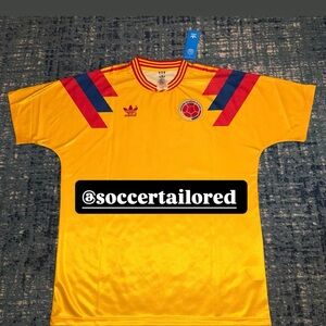 Colombia 10 retro soccer jersey size S M L XL XXL camiseta maglia malliot camisa
